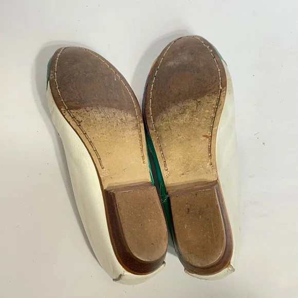 Parrot Loafers 5 Vintage Rainbow Leather Patchwork Green Hokus Pokus Bird - Picture 9 of 13